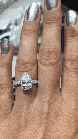 Pear Shape Diamond in Halo Setting