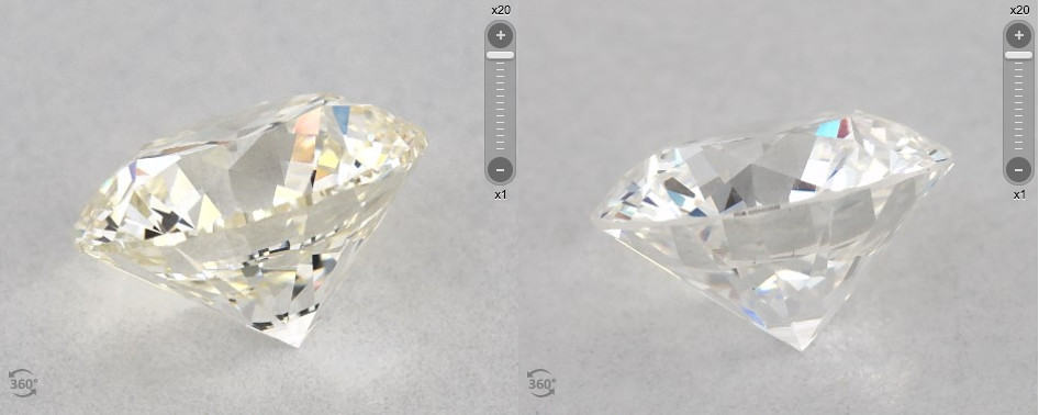 D-I color round cut diamonds comparison