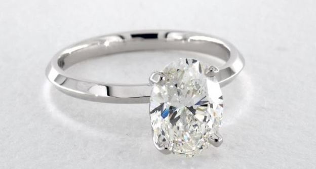 Simple Solitaire Engagement Ring with an Oval Diamond