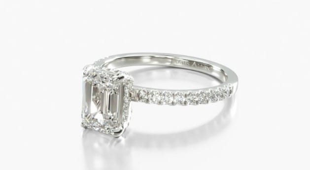 Pavé Crown Diamond Engagement Ring