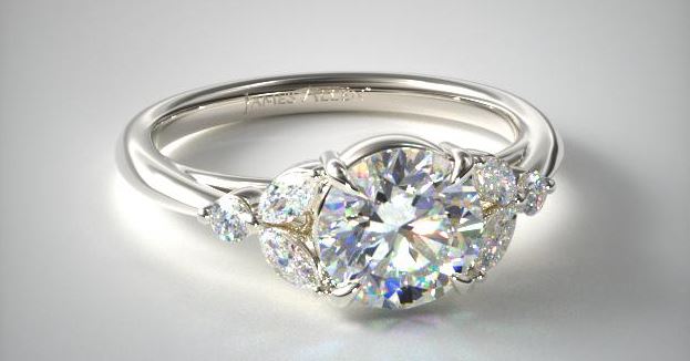 Nature Leaves Diamond Engagement Ring