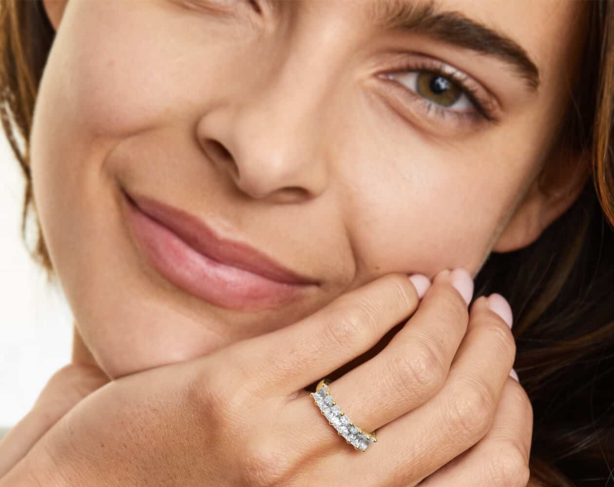 Seven Stone Radiant Cut Diamond Ring