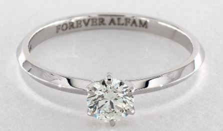 $1000 engagement ring round cut six prong solitaire