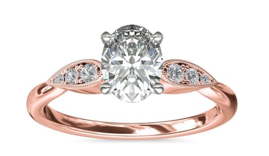 Oval Pear Shape Antique Diamond Engagement Ring