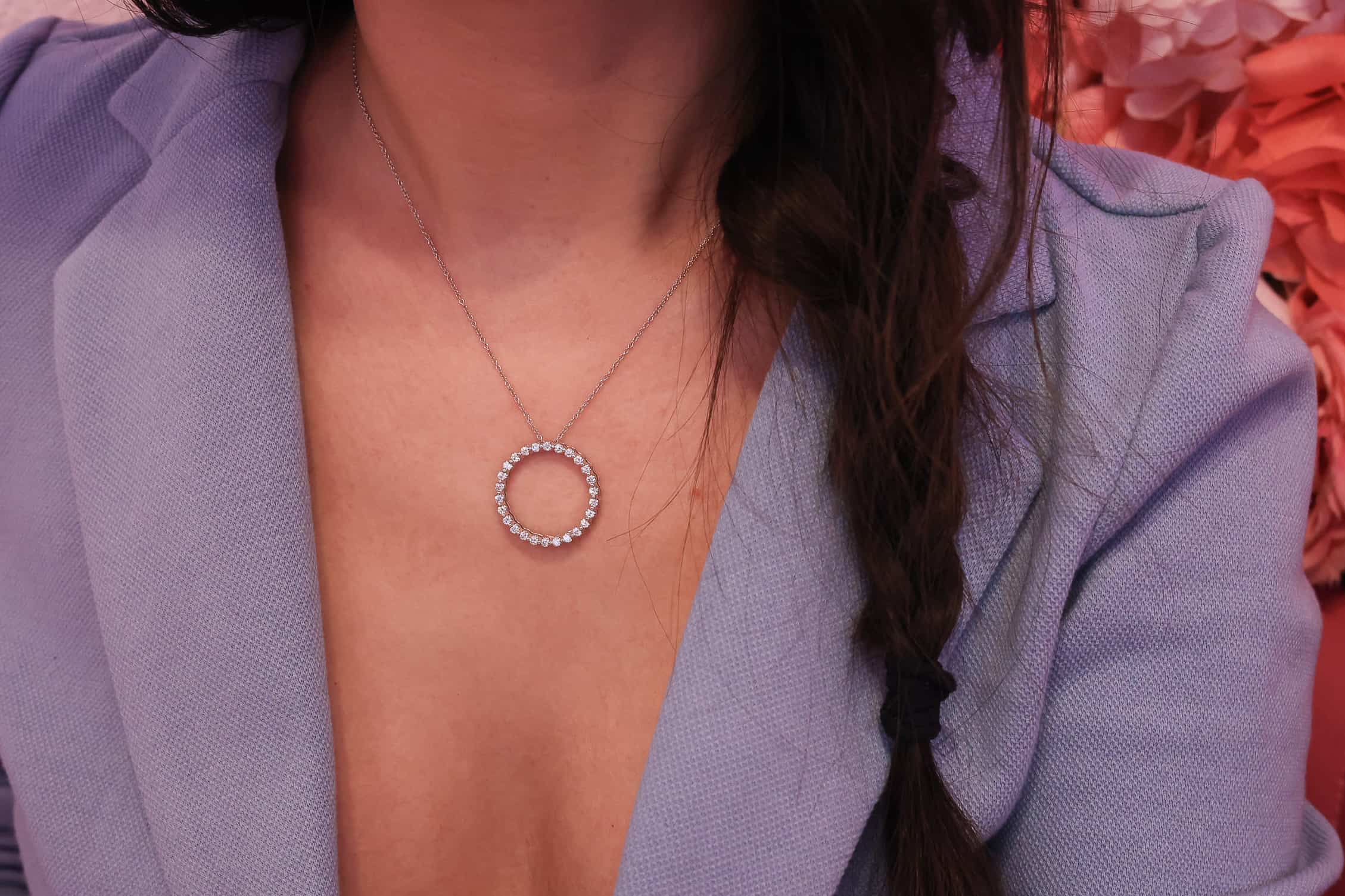 Floating Diamond Circle Pendant