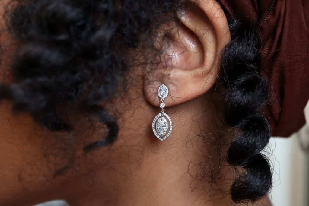 Elegant and top quality custom made marquise earrings by Abe Mor