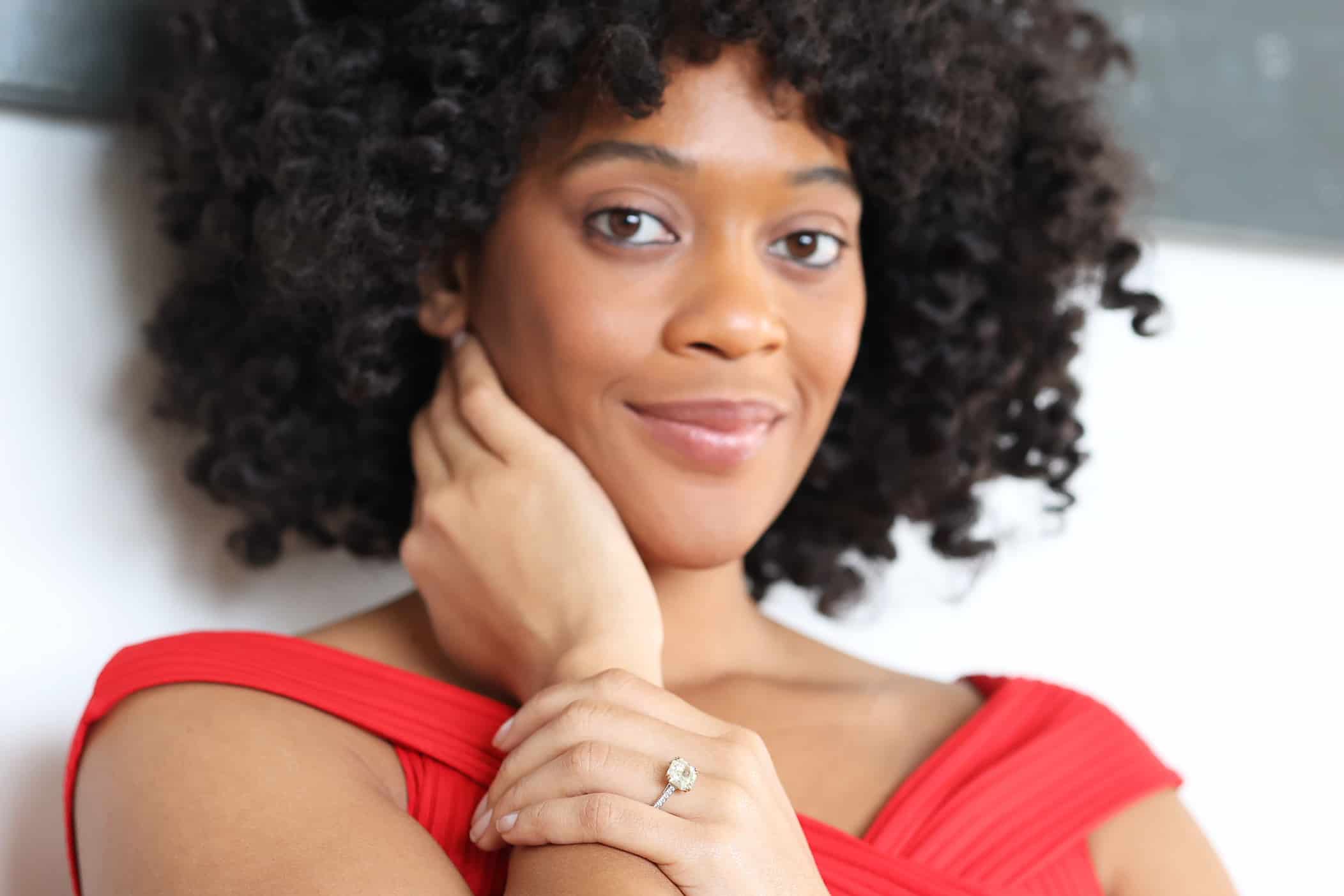 Yellow radiant cut diamond ring