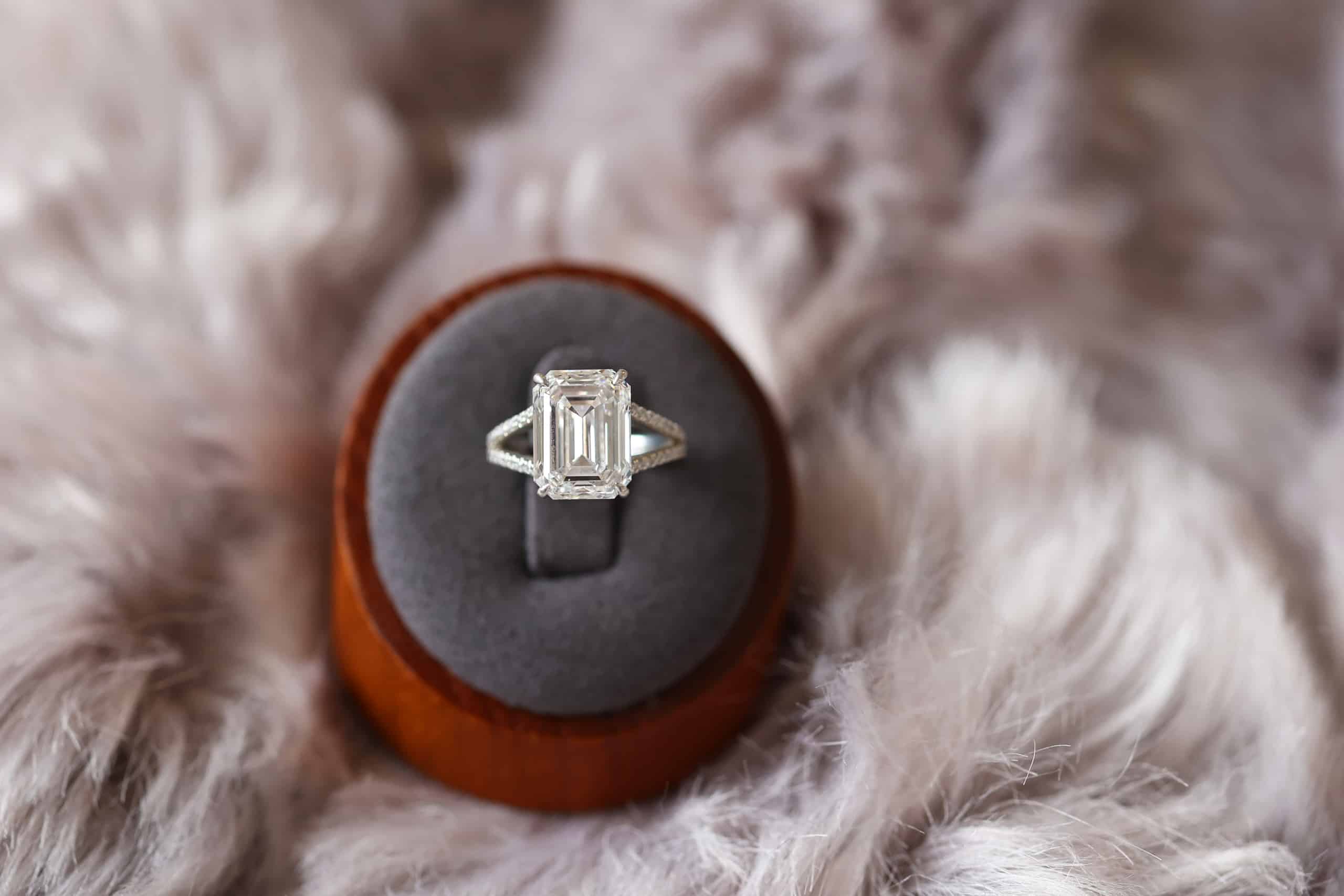 7ct emerald cut diamond ring