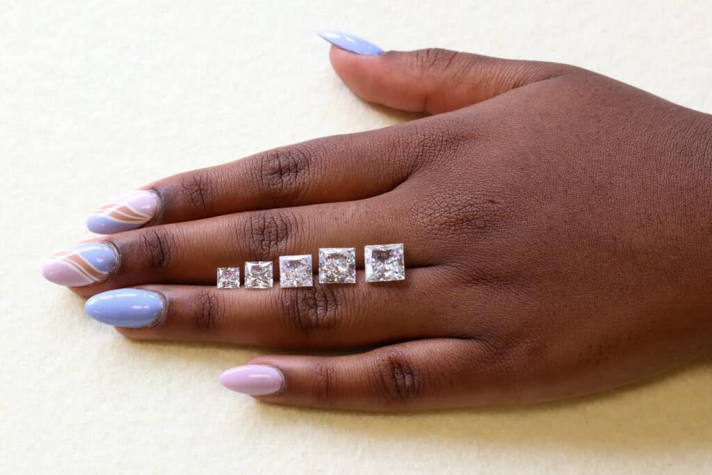 princess cut diamond carat weights