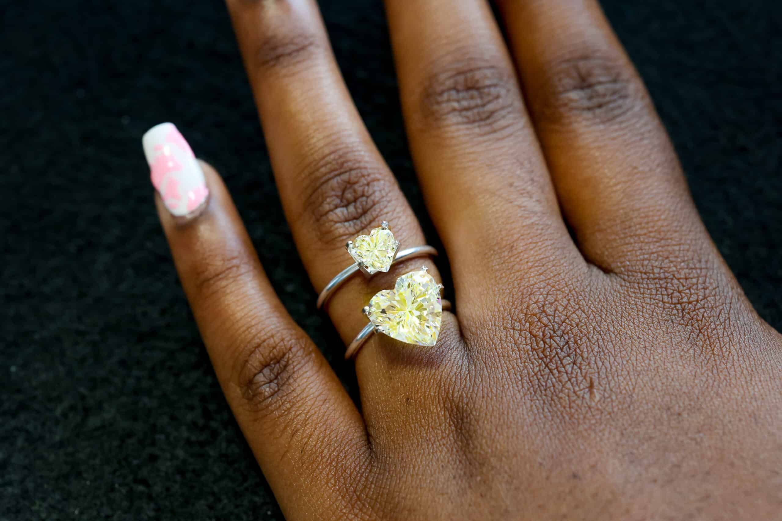 Yellow Heart Shape diamonds