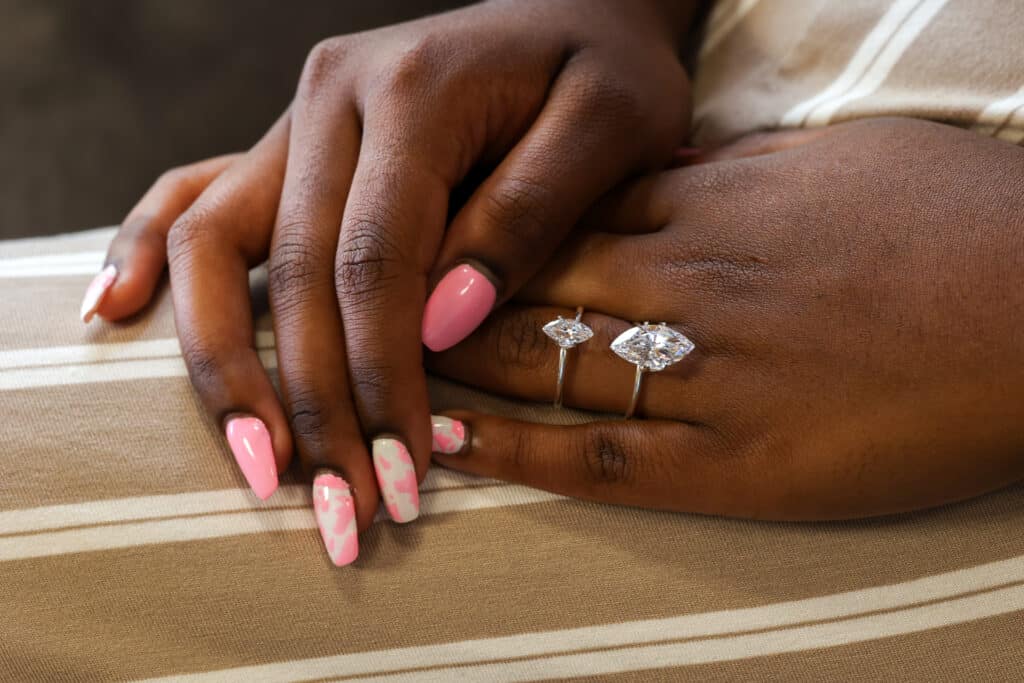 Marquise diamond rings in different carat weights