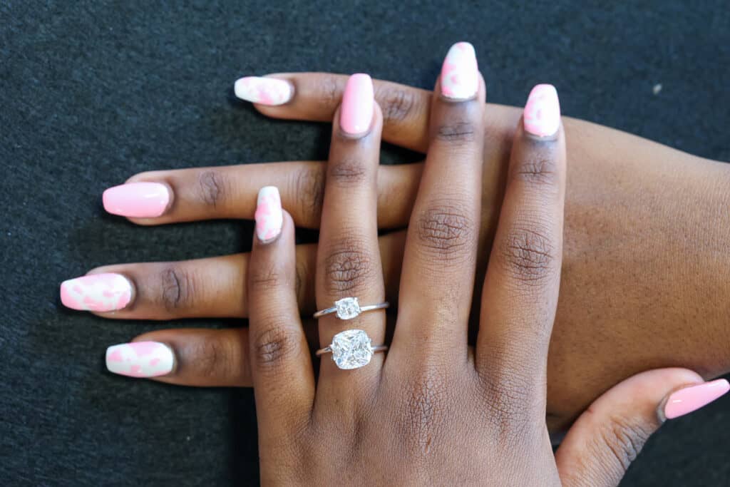 Cushion Cut diamond rings