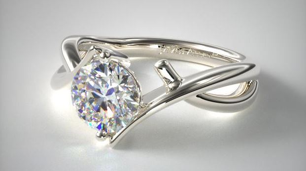 Ribbon Bypass Solitaire Engagement RIng