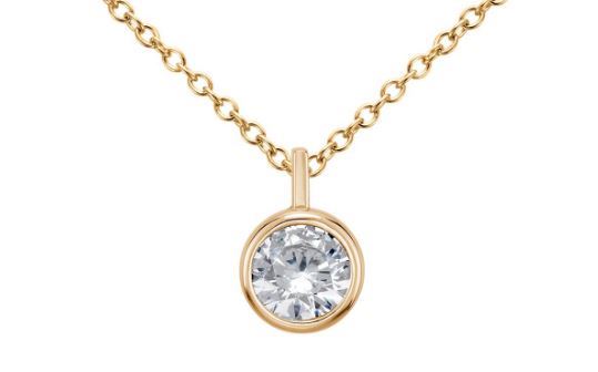 Bezel Diamond floating necklace