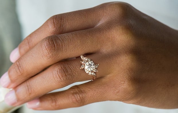 An example of a vintage engagement ring with untraditional look