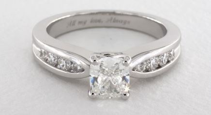 Bow-Tie Channel Set Diamond Engagement Ring
