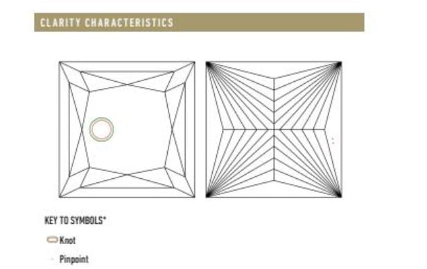 Clarity plot showing a knot on the diamond's table