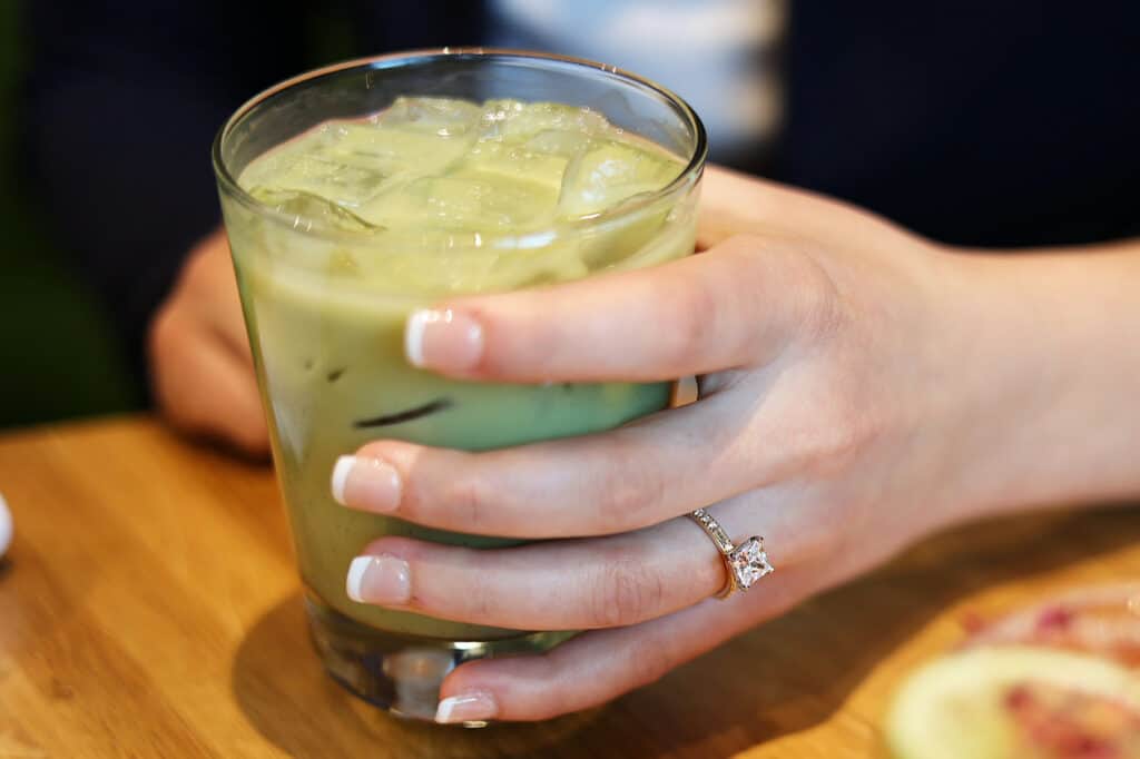 Princess Cut Diamond in a Dot Dash engagement ring setting