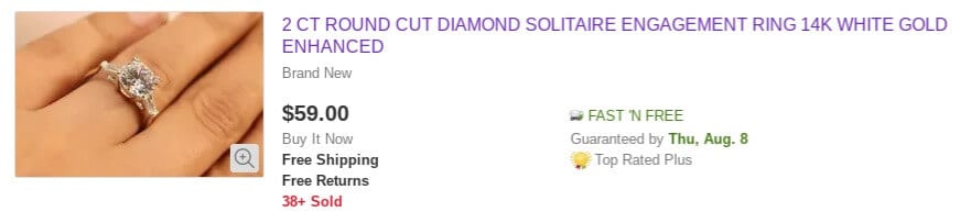 eBay diamond that is actually lab created