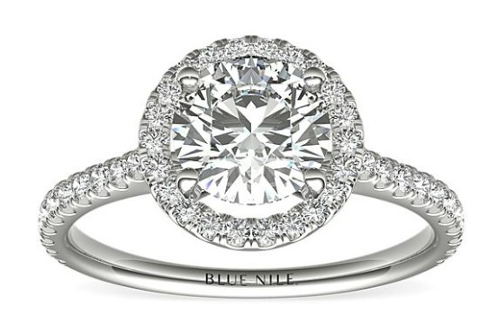 Floating halo ring setting 