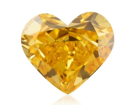 Fancy Vivid Yellow-Orange Heart shape diamond