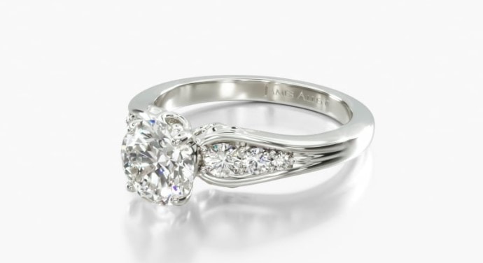 Graduated pavé swirl engagement ring