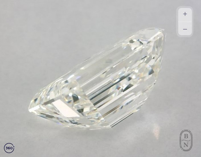 H color emerald cut diamond