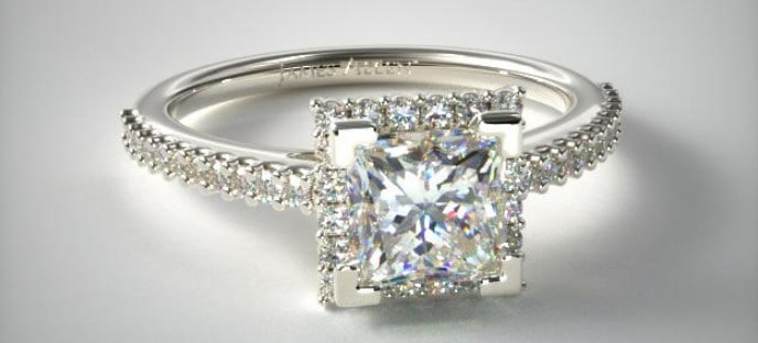 Halo Princess cut diamond ring