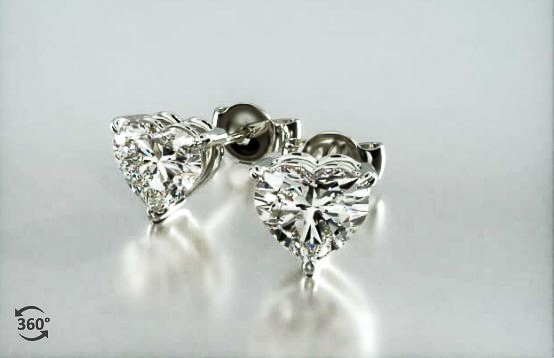 heart shaped stud earrings