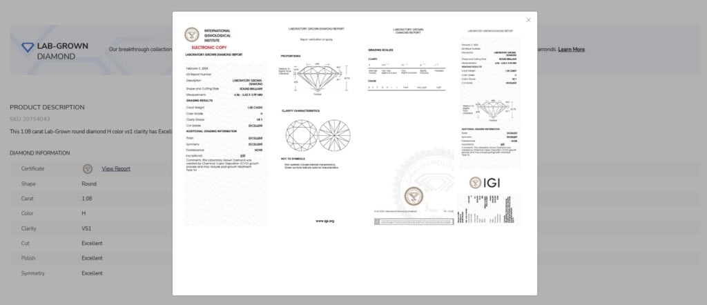 IGI certificate check up