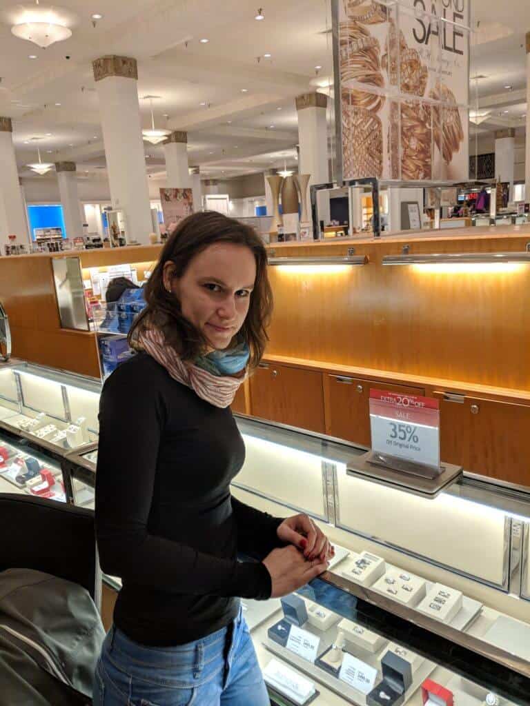 Us visiting a Macy's store