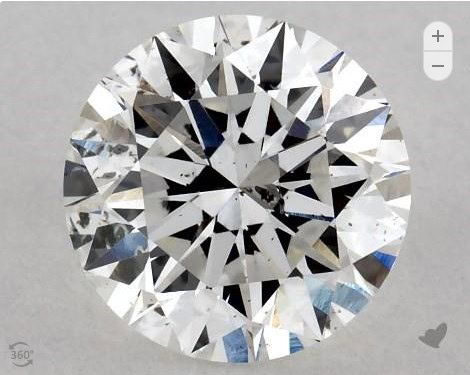 SI2 included round cut diamond