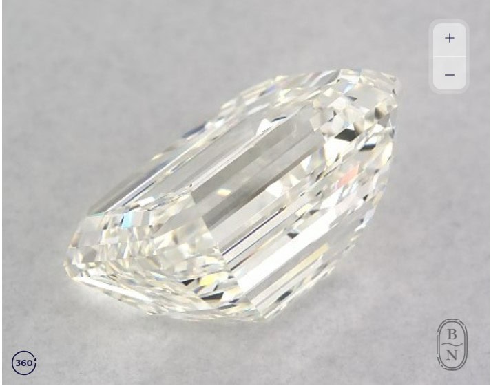 J color emerald cut diamond
