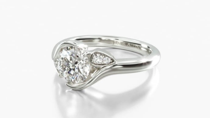 Modern leaf bypass engagement ring