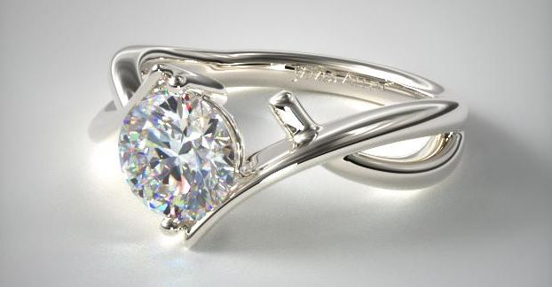 Ribbon Bypass Modern Engagement Ring