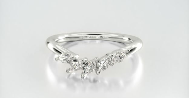 Natural look Marquise Array Diamonds Wedding Band