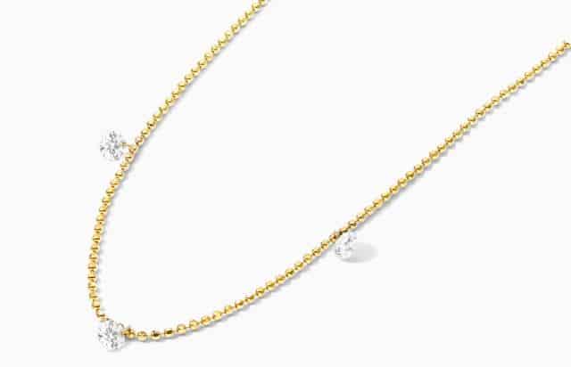 Three Pierced Diamond Specks Necklace By Brevani