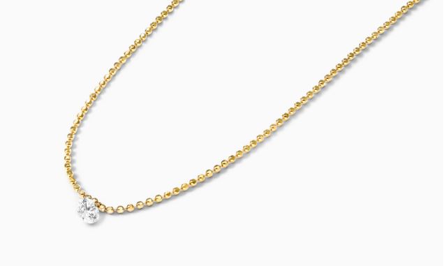 Single Pierced Diamond Speck Necklace By Brevani