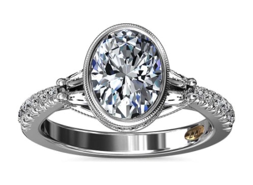 Oval Art Deco Bezel Ring