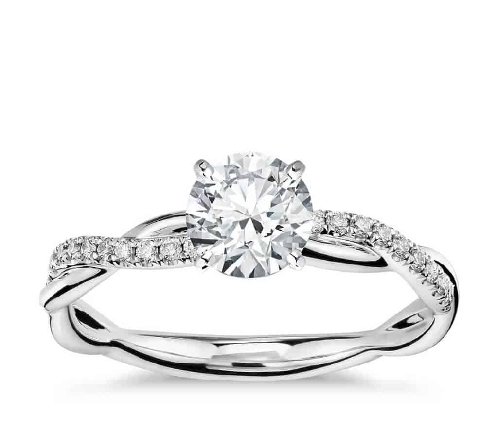 Petite Twist Diamond Engagement Ring