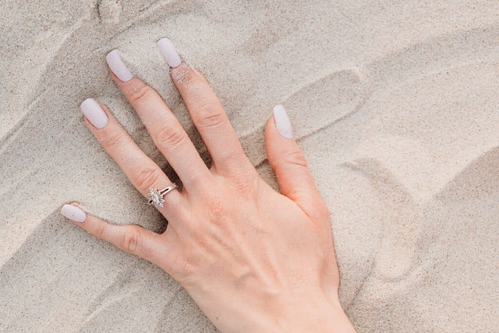 An example of a marquise diamond engagement ring