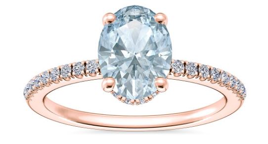 Rose Gold Setting with a gemstone