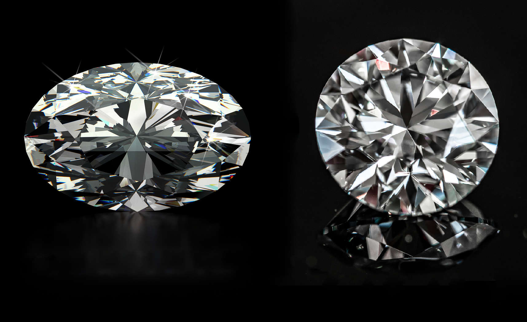 Round cut vs oval cut diamond