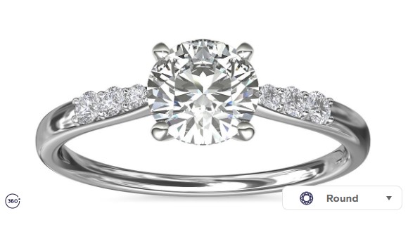 Petite diamond enegagement ring setting