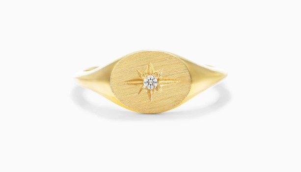 Diamond Starburst Signet Ring