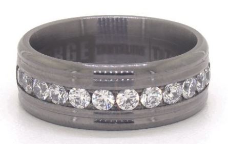 Tantalum Channel Set Diamond Comfort Ring