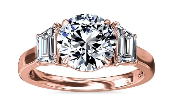 Three-Stone Trapezoid Diamond Engagement Ring from Blue Nile