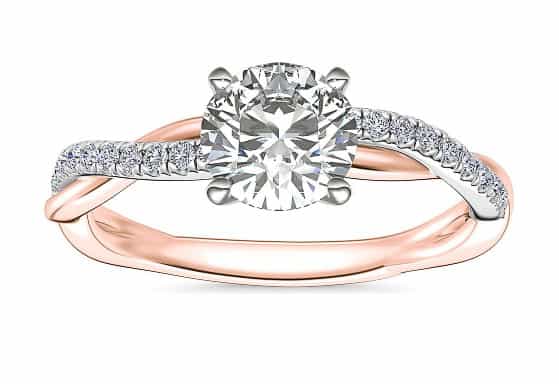 Two-Tone Twist Diamond Engagement Ring