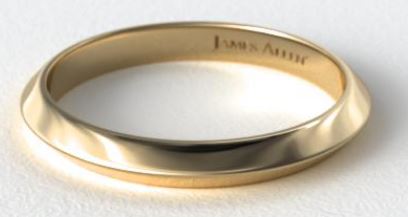 Yellow gold Knife Edge Women's Wedding Ring