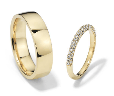 18K Yellow Gold Wedding Set